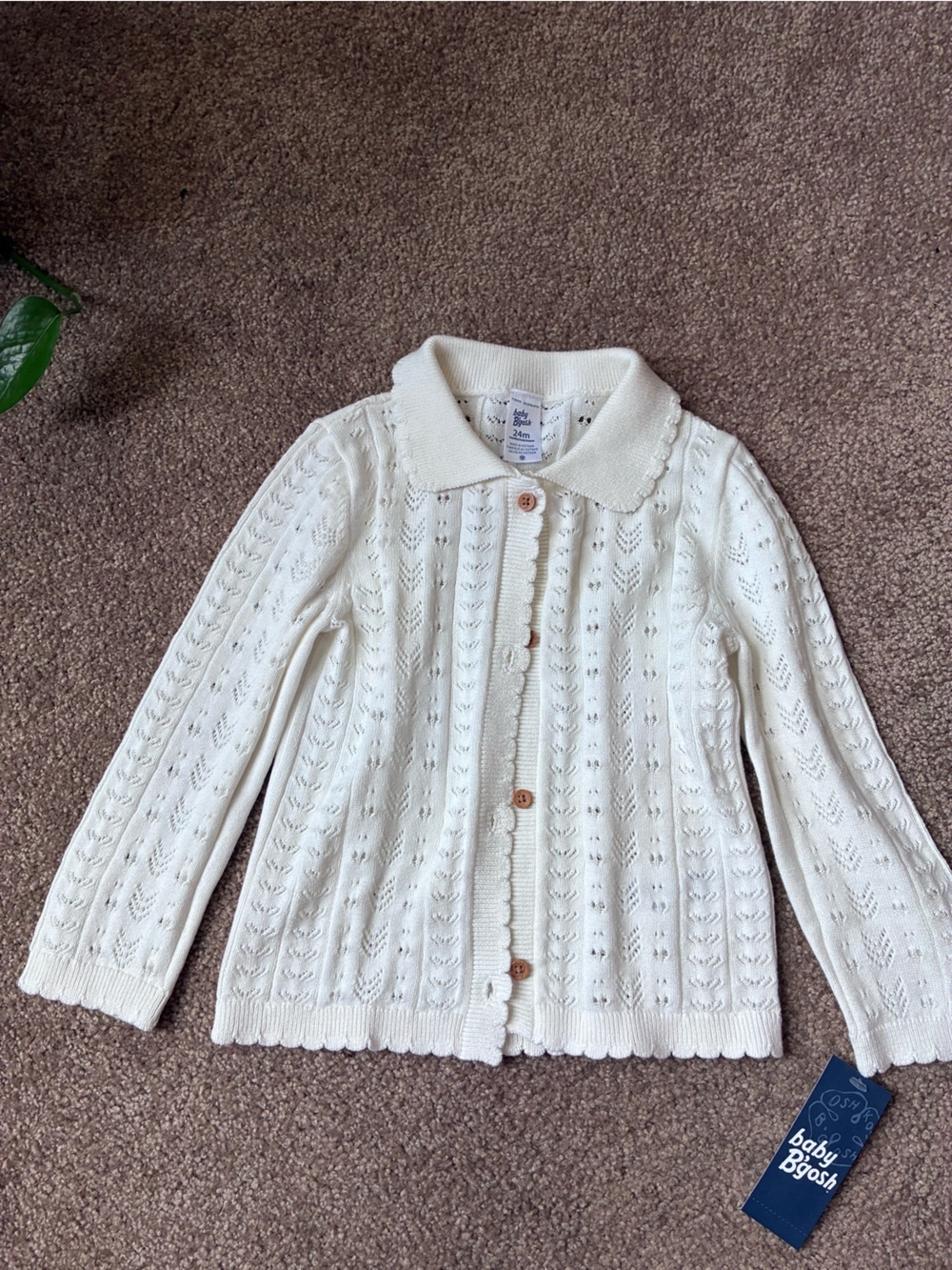 Carter's Cream Knit Button-Up Cardigan